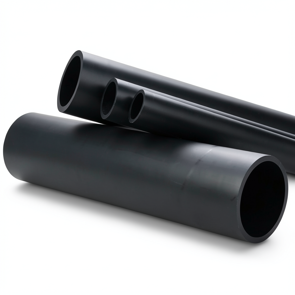 مواسير HDPE ضغط 10 بار PE 80 قطر خارجي 225 مم لون اسود