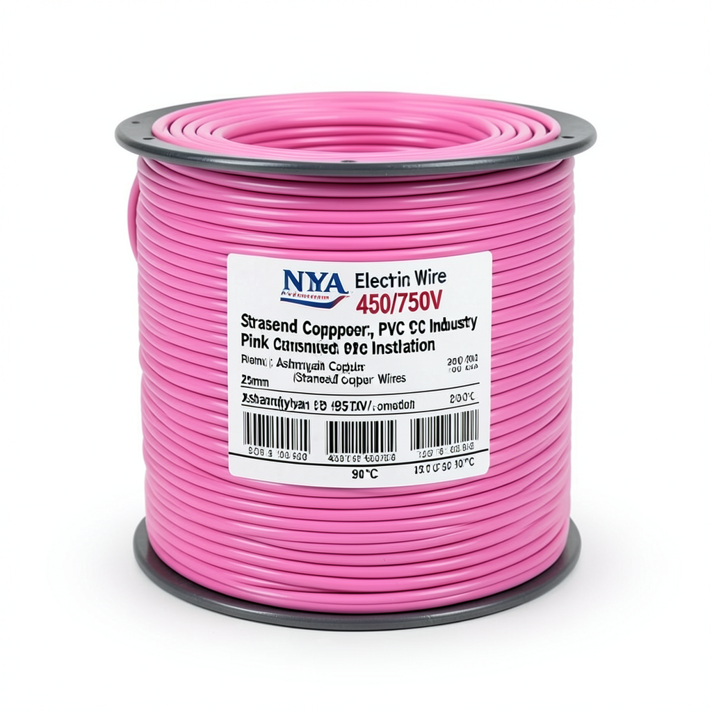 سلك كهرباء 25 ملم NYA 450/750 فولت، نحاس مجدول، عزل PVC 90°C، زهرى | شركة كابلات الشرقية للصناعة