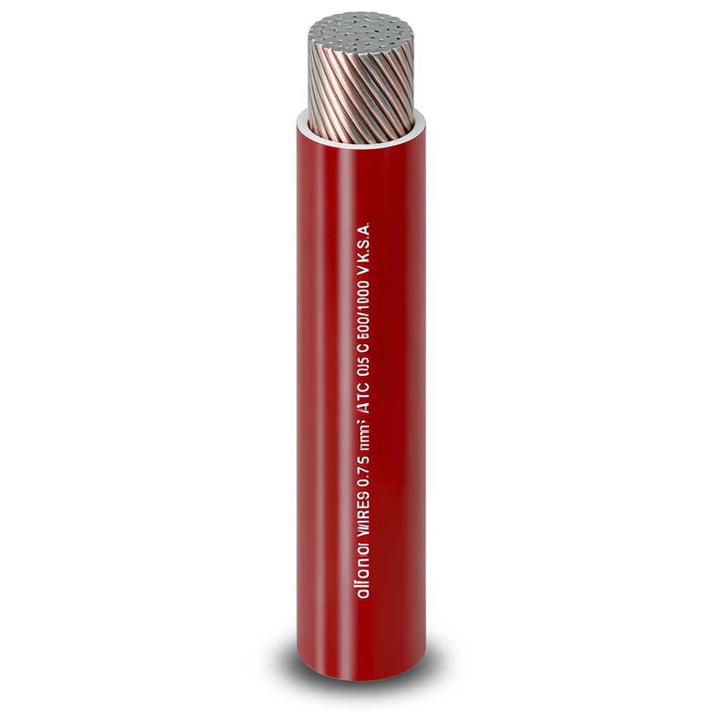 لفة سلك نحاس شعر مغطى بالقصدير عزل PVC، مقاس 0.75mm، 600/1000V، لون أحمر | شركة الفنار