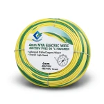 لفة سلك 4 ملم NYA كهربائي 450/750 فولت، نحاس مجدول، عزل PVC 90°C، اصفر/اخضر | شركة كابلات الشرقية للصناعة