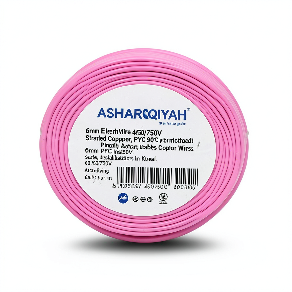 لفة سلك كهرباء 6mm 450/750V NYA، نحاس مجدول، معزول PVC 90°C، زهرى | شركة كابلات الشرقية للصناعة
