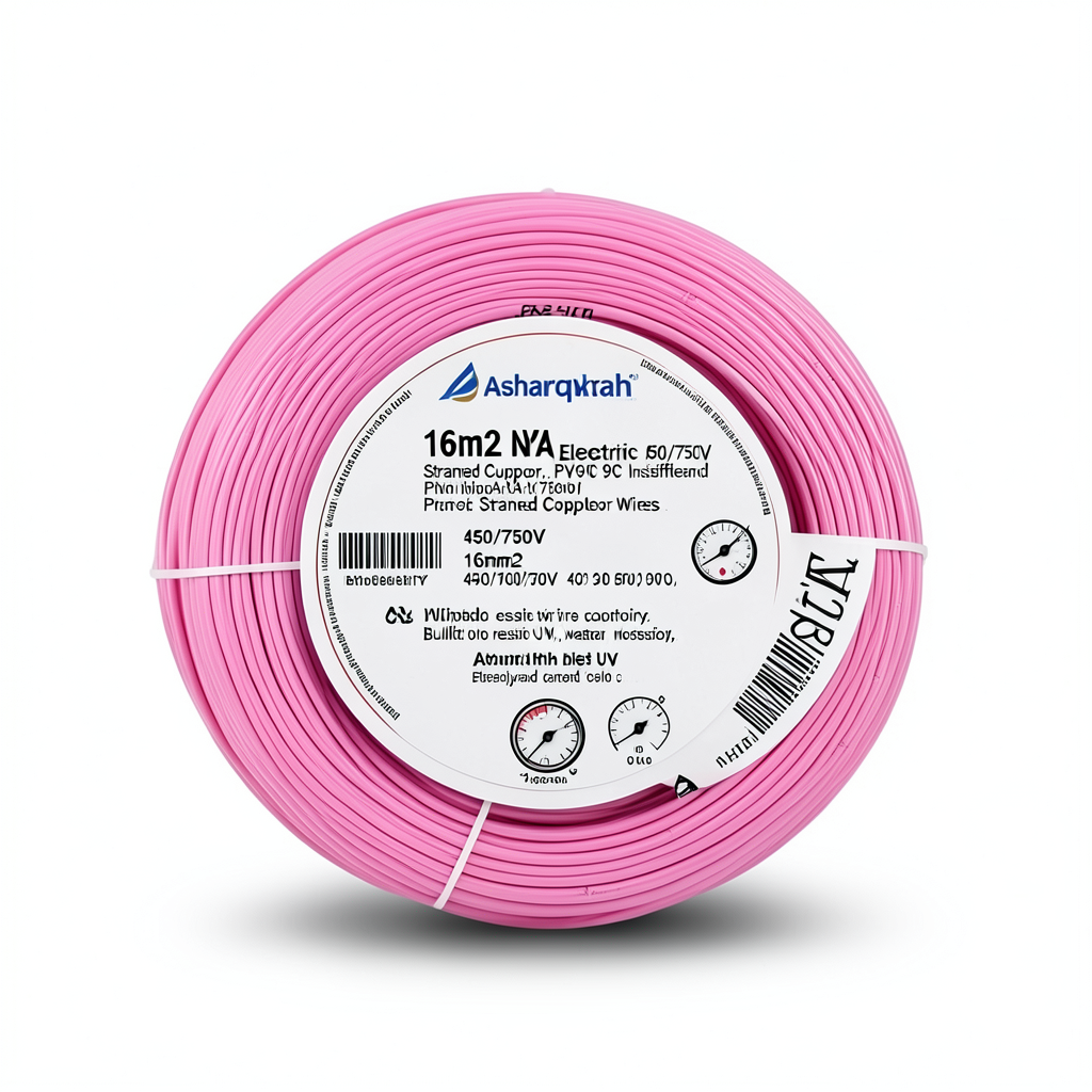 سلك كهرباء 16 مم2 NYA 450/750 فولت، نحاس مجدول، معزول PVC 90°C، لون زهرى | شركة كابلات الشرقية للصناعة