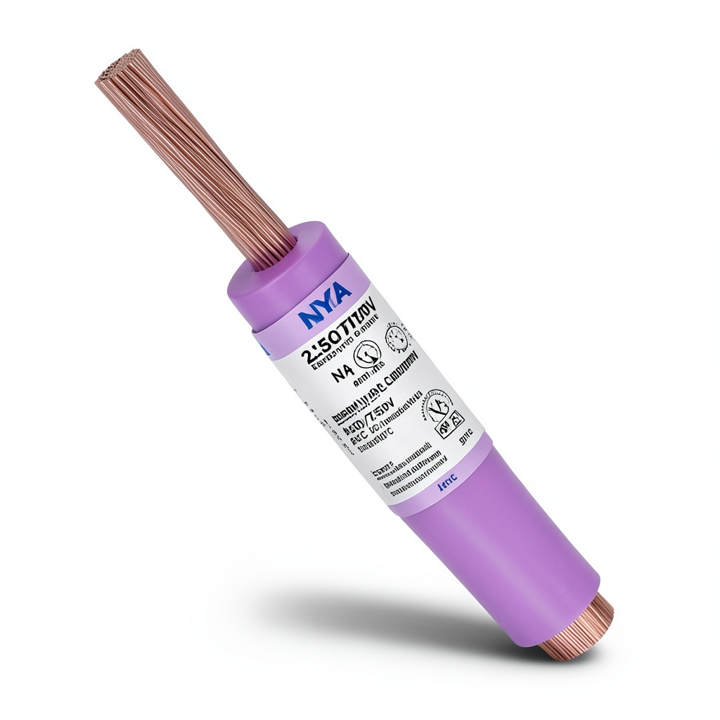 سلك كهرباء 2.5 مم2 NYA 450/750 فولت، نحاس مجدول، معزول PVC 90°C، بنفسجى | شركة كابلات الشرقية للصناعة