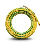 لفة سلك كهرباء مفرد 35 مل 600/1000 فولت، موصل نحاس شعر عزل PVC لون أصفر/أخضر | شركة الفنار