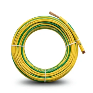 لفة سلك كهرباء مفرد 35 مل 600/1000 فولت، موصل نحاس شعر عزل PVC لون أصفر/أخضر | شركة الفنار