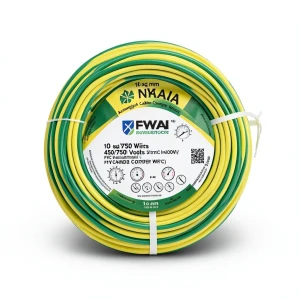 سلك NYA 10 مم2 450/750 فولت، نحاس مجدول، عزل PVC 90°C، اصفر/اخضر | شركة كابلات الشرقية للصناعة
