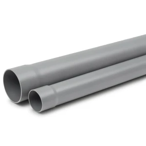 UPVC Plastic Pipe PN 12.5 Bar 90 mm Diameter 5.4 mm Thickness Grey