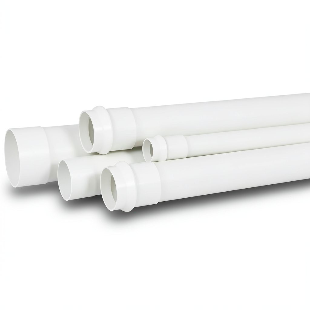 UPVC Plastic Pipe for Sewerage Systems PN 16 Bar Outside Diameter 32 mm Thickness 2.4 mm White
