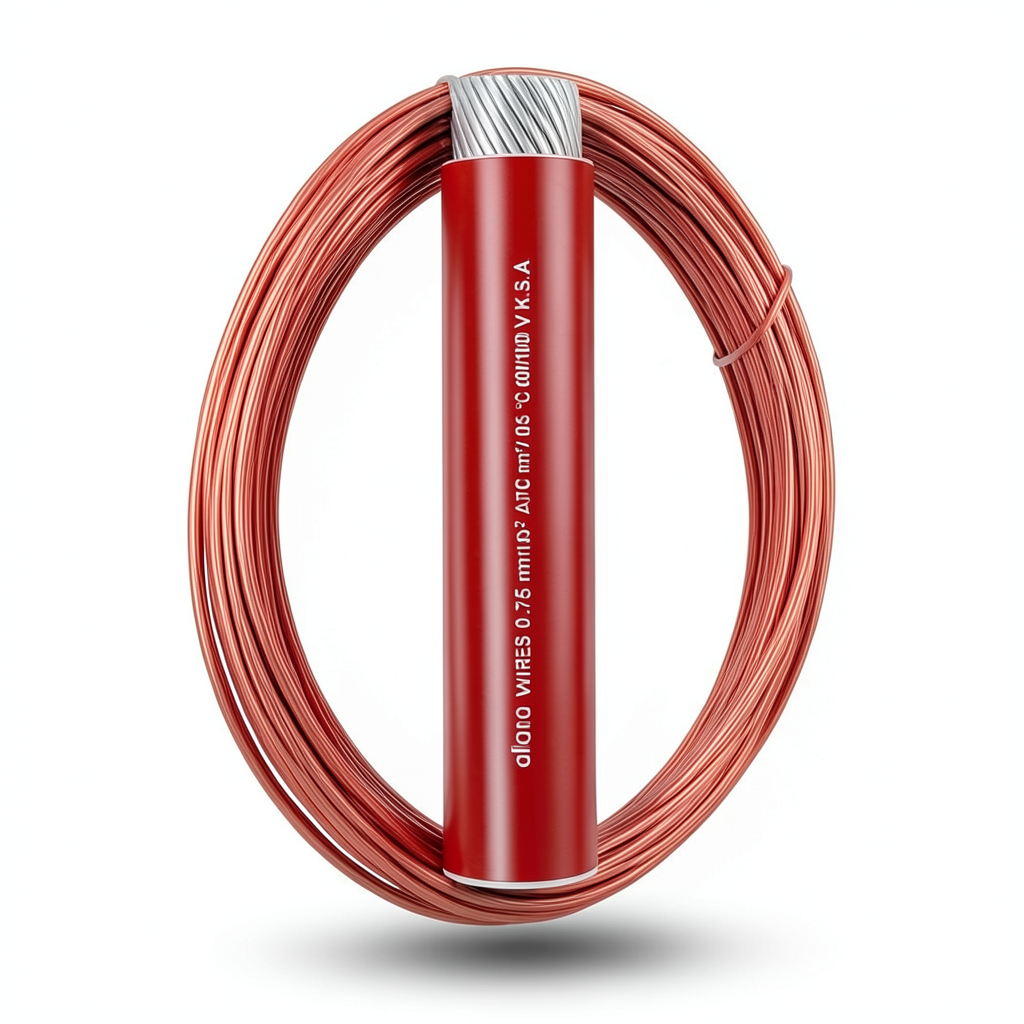 سلك كهرباء نحاس شعر مغطى بالقصدير معزول PVC، مقاس 2.5mm²، 600/1000V، لون أحمر | شركة الفنار