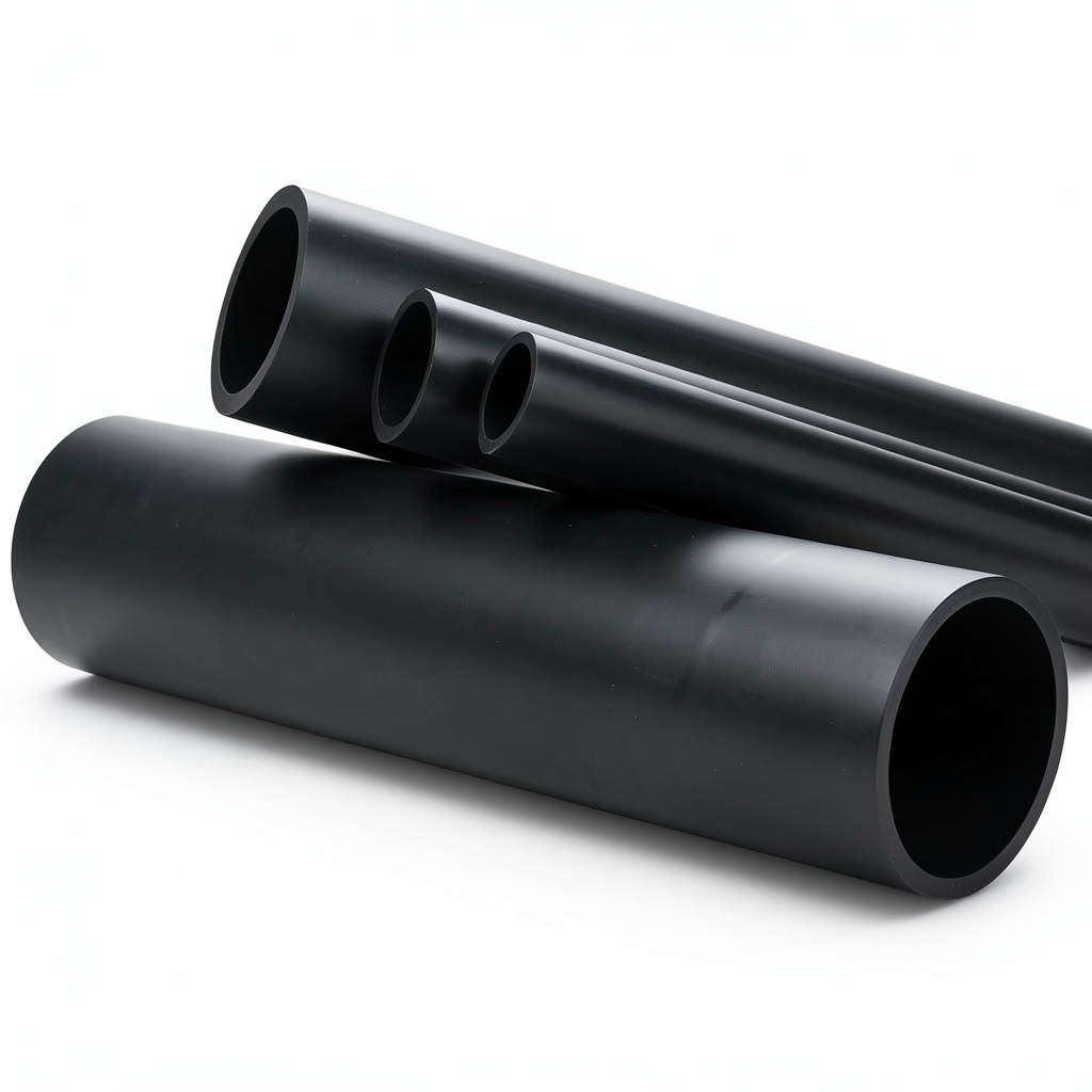 انابيب HDPE ضغط 10 بار PE 80 قطر خارجي 200 مم لون اسود