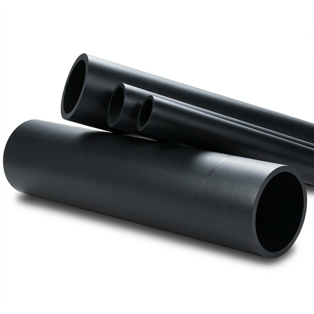 HDPE Plastic Pipe Nominal Pressure 4 Bar PE 80 OD 160 mm Thickness 6.2 mm Black