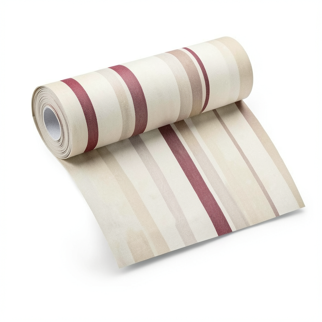 Italian Wallpaper Striped Design Beige Color, Size 10mx0.53m, Model 225023VE