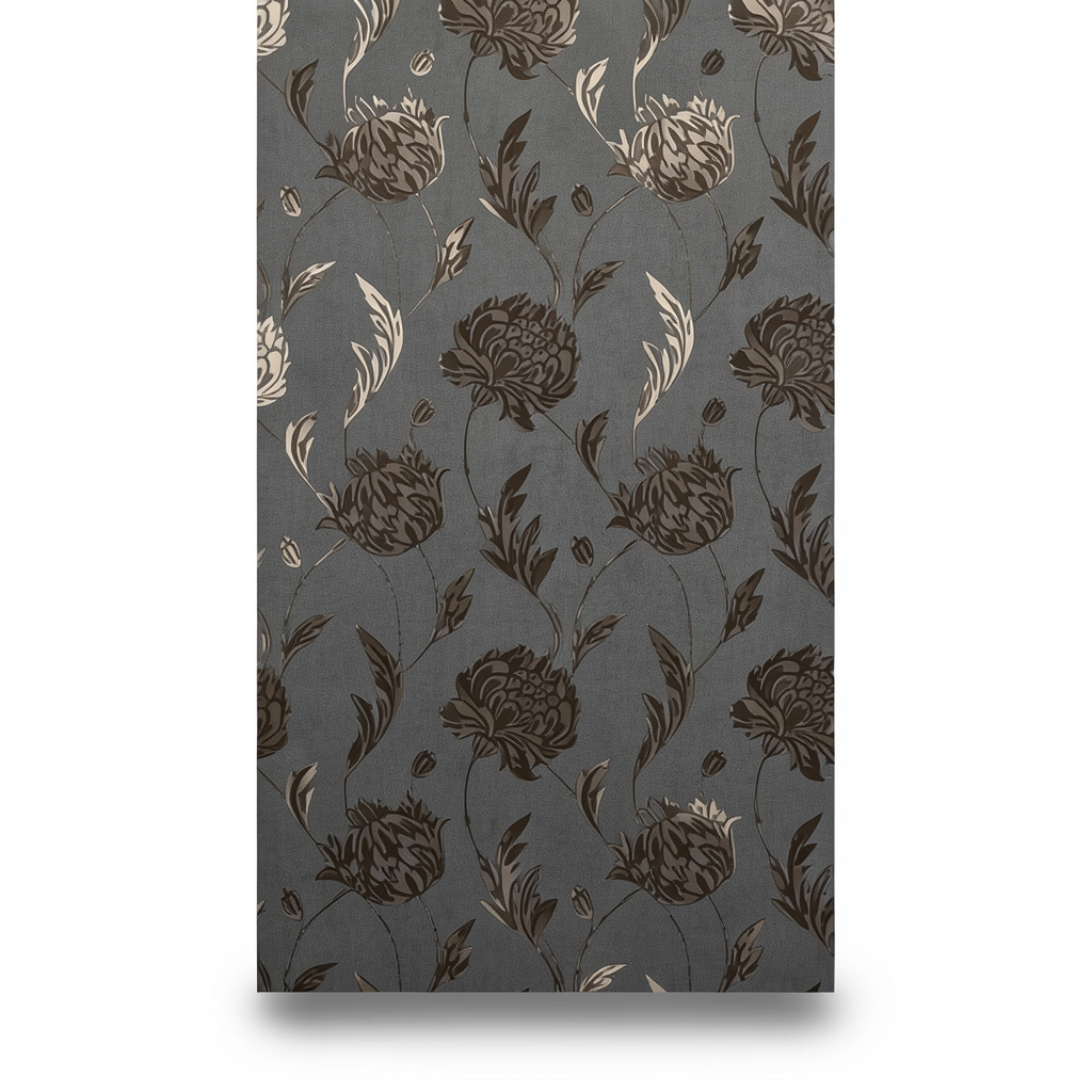 Floral Wall Covering 0.53 m x 10 m Dark Beige