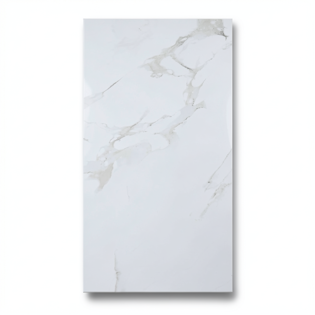 Indian Porcelain Floor Tiles 120×60 cm, White Color, Alaska Model