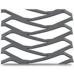 شبك بقلاوة حديد اسود تصميم مموج تخانة 2 ملم مقاس 2.44×6 متر