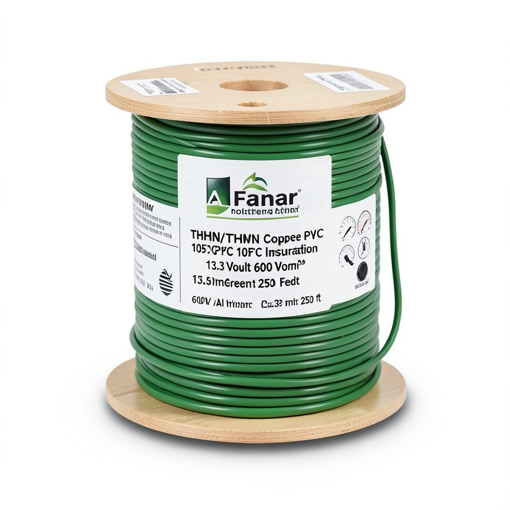 THHN/THWN Copper Cable PVC 105°C Insulation 13.3 mm² 600 Volt 250 Feet Green | Al Fanar