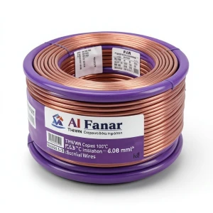 كابل نحاس THHN/THWN معزول PVC 105°C مقاس 2.08 مم² 600 فولت طول 500 قدم بنفسجي | شركة الفنار