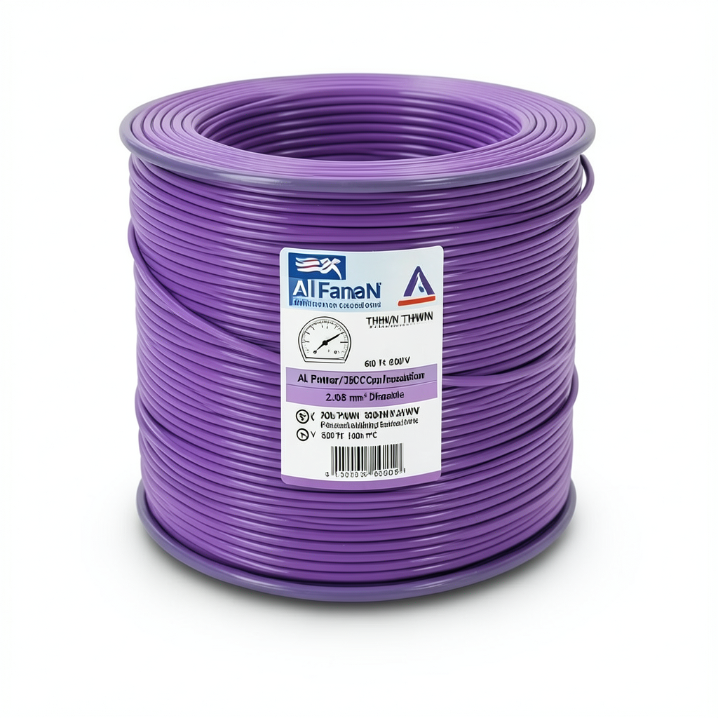 THHN/THWN Copper Cable PVC 105°C Insulation 2.08 mm² Diameter 2.7 mm 600 V 300 Ft Purple | Al Fanar