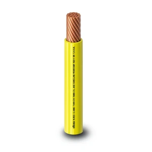 كابل نحاس THHN/THWN معزول PVC 105°C مقاس 5.26 مم² قطر 3.9 مم 600 فولت طول 300 قدم لون أصفر | شركة الفنار