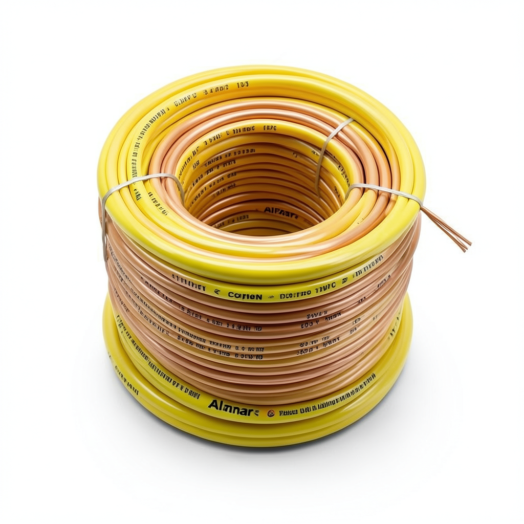 كابل نحاس THHN/THWN معزول PVC 105°C مقاس 3.31 مم² قطر 3.4 مم 600 فولت طول 300 قدم أصفر | شركة الفنار