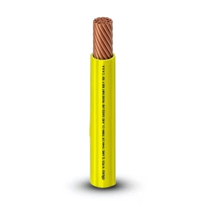 كابل نحاس THHN/THWN عزل PVC 105 درجة مئوية مقاس 5.26 مم² قطر 4.2 مم 600 فولت طول 300 قدم لون أصفر PVC 105 | شركة الفنار