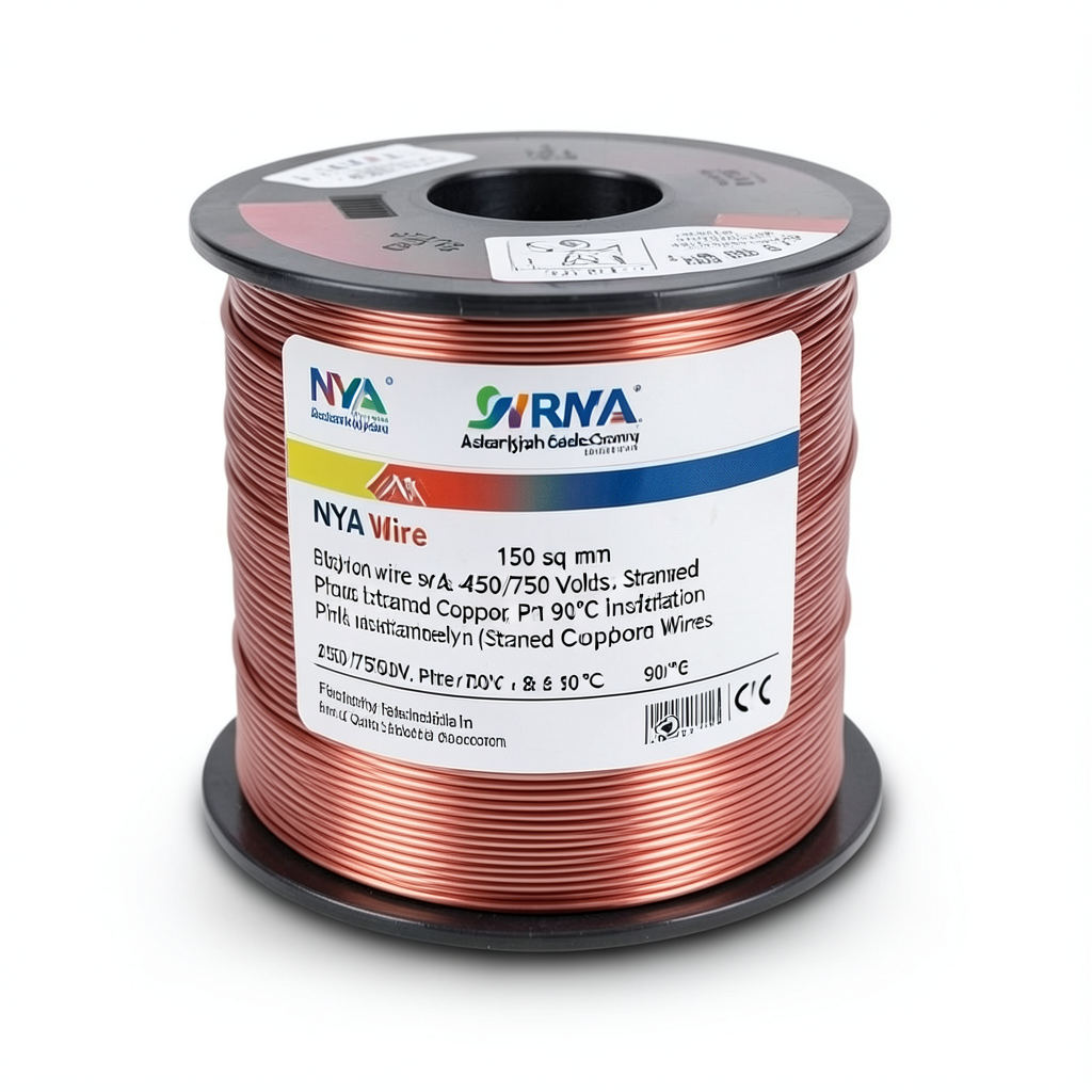 150 sq mm NYA Wire 450/750 Volts, Stranded Copper, PVC 90°C Insulation, Pink | Asharqiyah Cables Company for Industry
