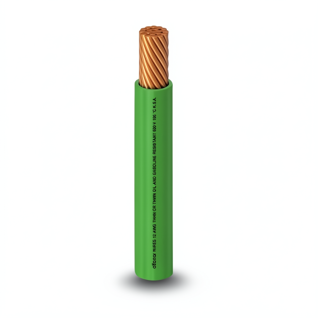 THHN/THWN Copper Cable PVC 105°C Insulation 8.37 mm² 600 Volt 250 Feet Green PVC 105 | Al Fanar