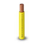 كابل نحاس THHN/THWN عزل PVC 105 درجة مئوية مقاس 5.26 مم² قطر 4.2 مم 600 فولت طول 300 قدم لون أصفر PVC 105 | شركة الفنار