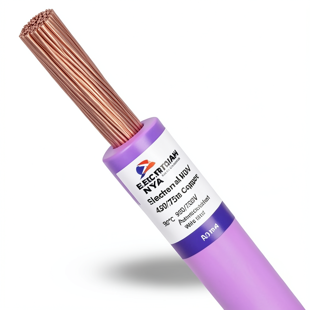 لفة سلك كهرباء 35 مم NYA 450/750 فولت، نحاس مجدول، معزول PVC 90°C، بنفسجي | شركة كابلات الشرقية للصناعة