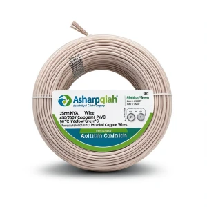 25mm NYA Electric Wire 450/750V Stranded Copper PVC 90°C Yellow/Green | Asharqiyah Cables Company for Industry
