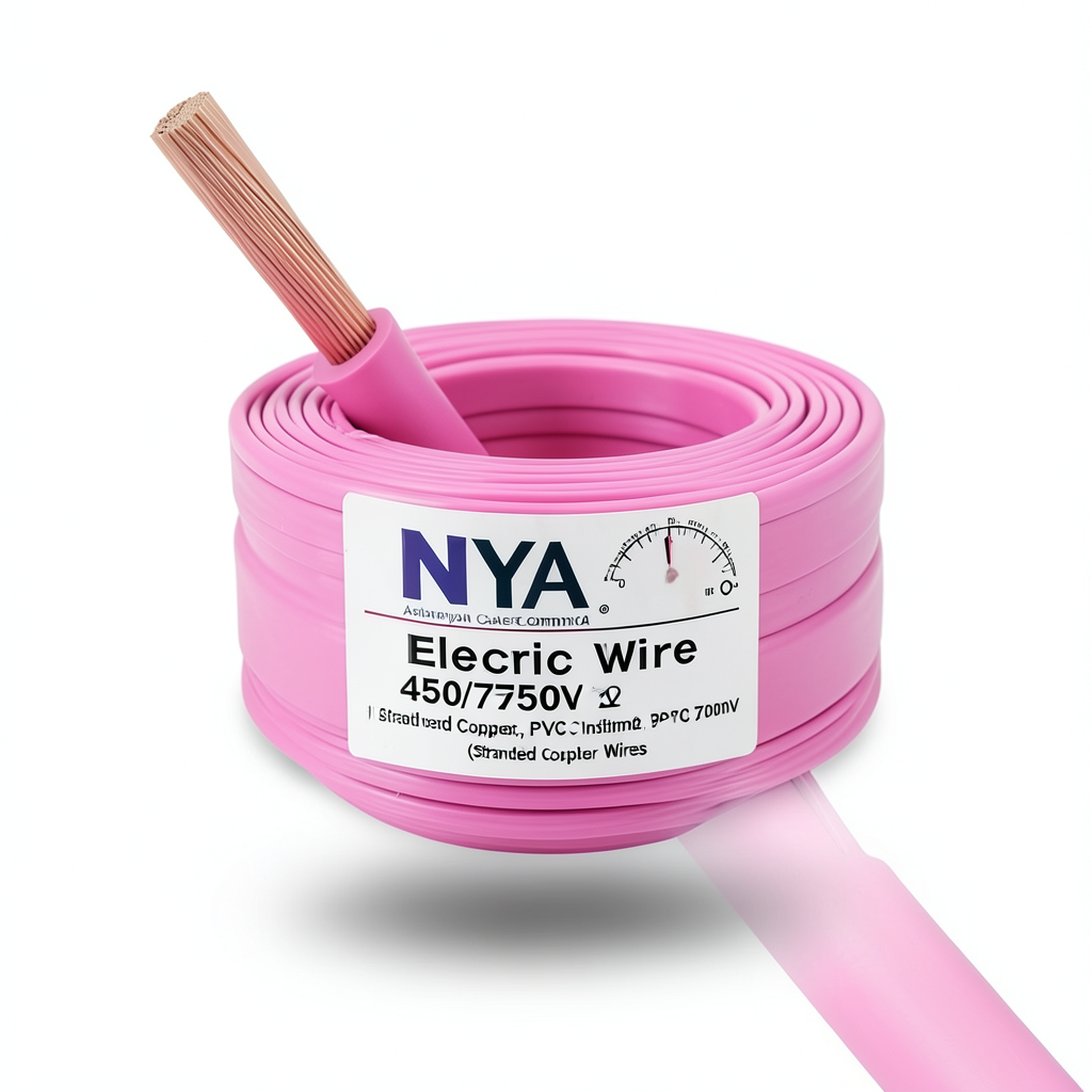 70mm2 NYA Electric Wire 450/750V, Stranded Copper, PVC 90°C Insulated, Pink | Asharqiyah Cables Company for Industry
