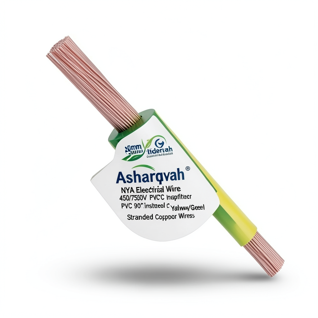 35mm NYA Electrical Wire 450/750V, Stranded Copper, PVC 90°C Insulated, Yellow/Green | Asharqiyah Cables Company for Industry