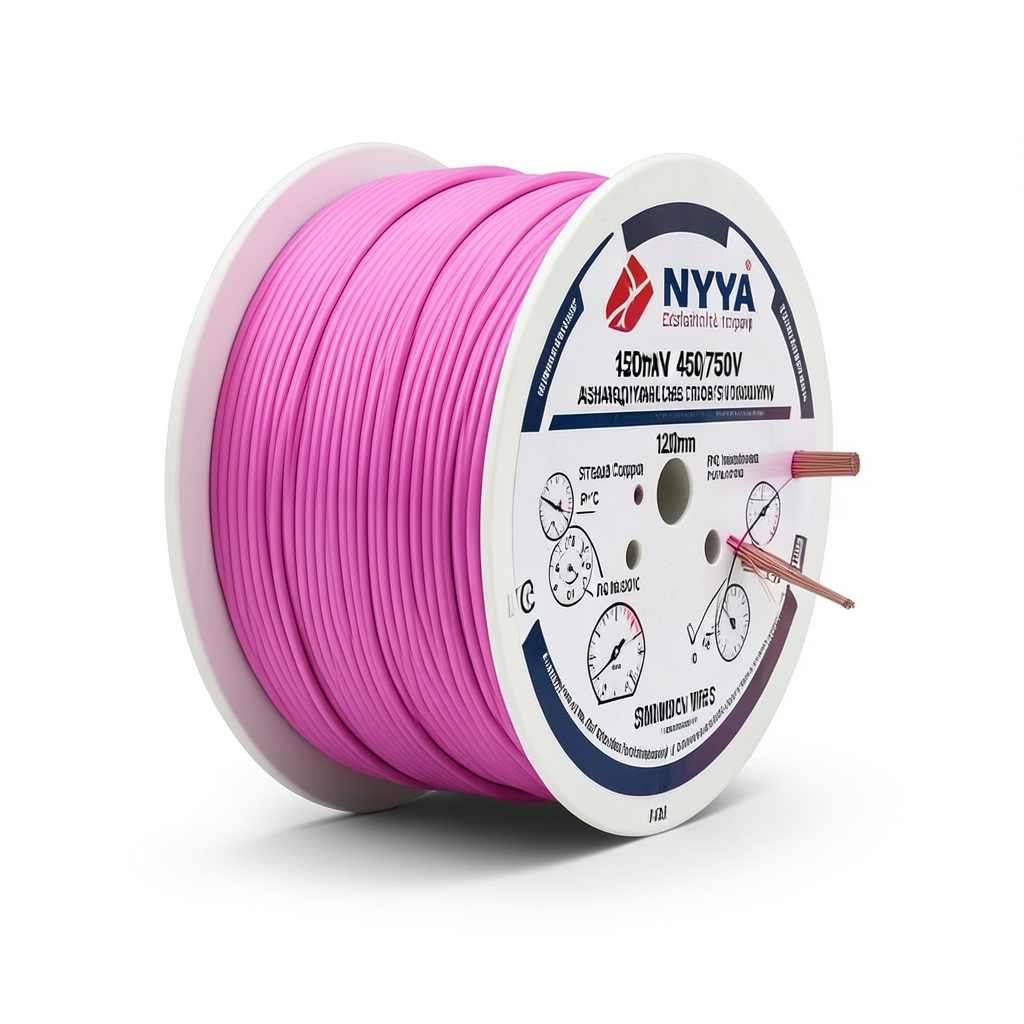 120mm NYA Electrical Wire 450/750V, Stranded Copper, PVC 90°C Insulated, Pink | Asharqiyah Cables Company for Industry