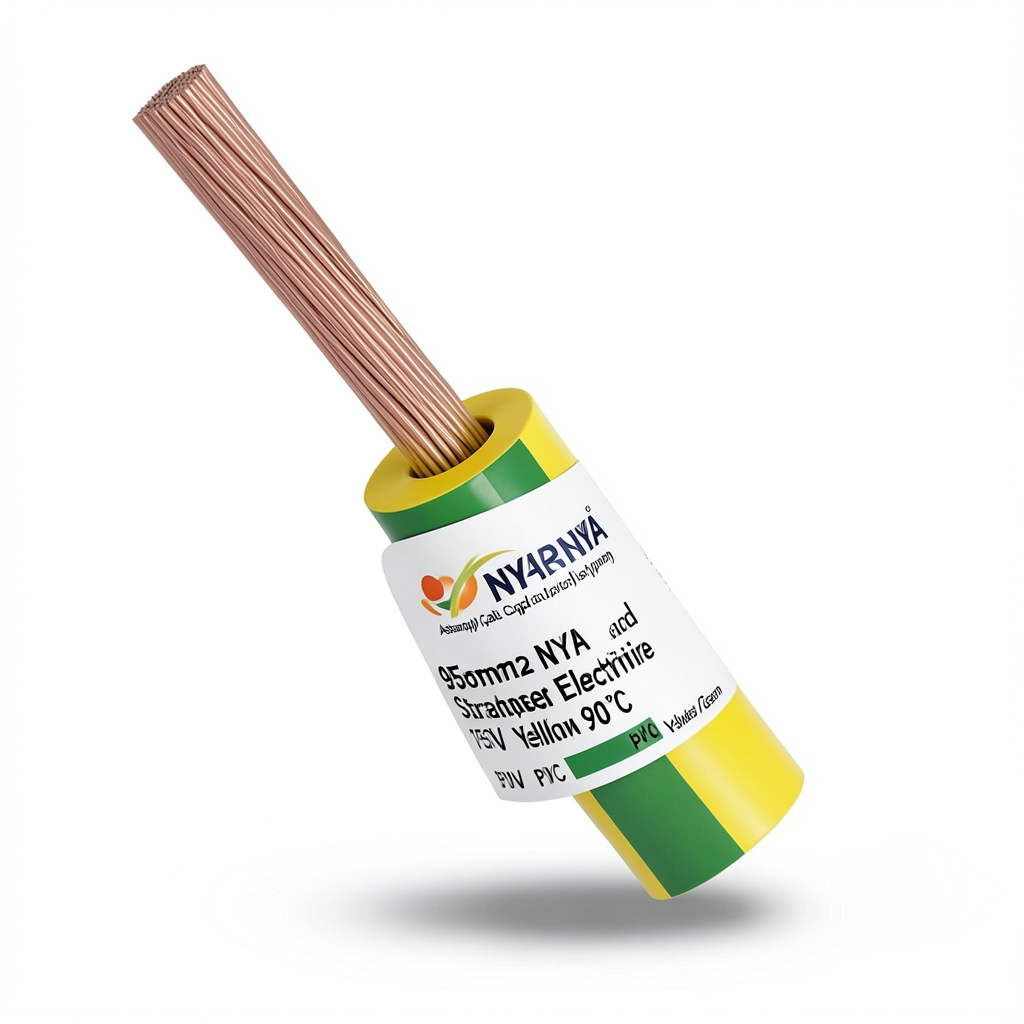 سلك كهرباء نحاس مجدول NYA 95 مم2 450/750 فولت عزل PVC 90°C اصفر/اخضر | شركة كابلات الشرقية للصناعة