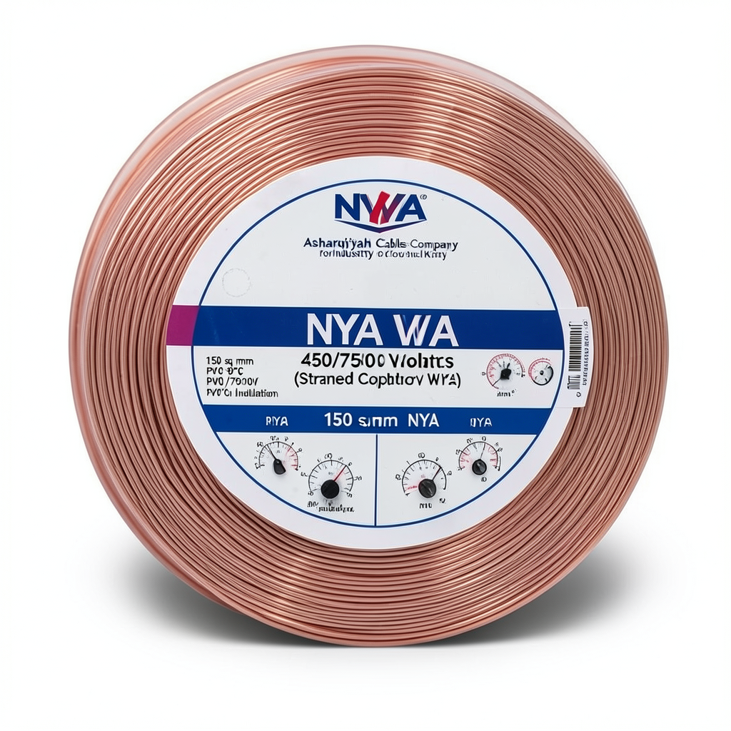 150 sq mm NYA Wire 450/750 Volts, Stranded Copper, PVC 90°C Insulation, Pink | Asharqiyah Cables Company for Industry