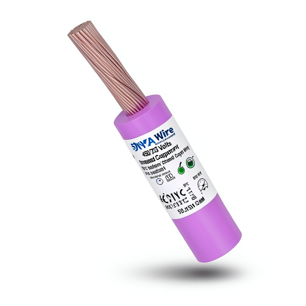 سلك NYA 50 مم 450/750 فولت، نحاس مجدول، عزل PVC 90°C، بنفسجى | شركة كابلات الشرقية للصناعة