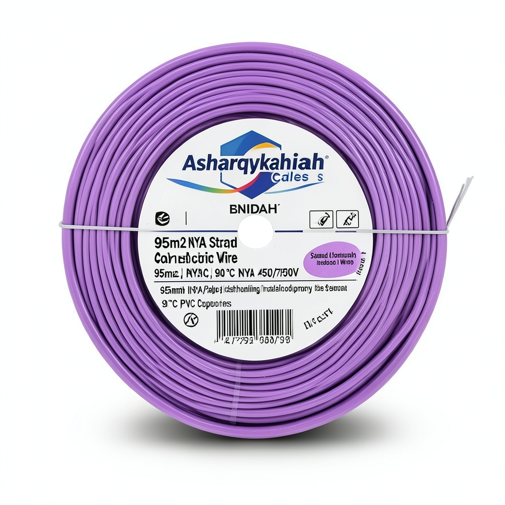 95mm2 NYA Stranded Copper Electric Wire 450/750V PVC 90°C Insulation Purple | Asharqiyah Cables Company for Industry