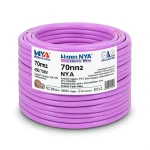 سلك كهرباء 70 مم2 NYA 450/750 فولت، نحاس مجدول، معزول PVC 90°C، بنفسجي | شركة كابلات الشرقية للصناعة