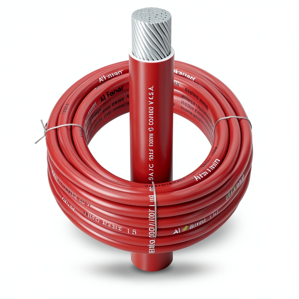 لفة سلك نحاس شعر مطلي بالقصدير عزل PVC مقاس 95 mm 600/1000 V لون أحمر | شركة الفنار