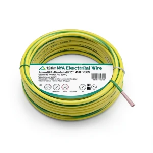 120mm NYA Electrical Wire 450/750V, Stranded Copper, PVC 90°C Insulated, Yellow/Green | Asharqiyah Cables Company for Industry