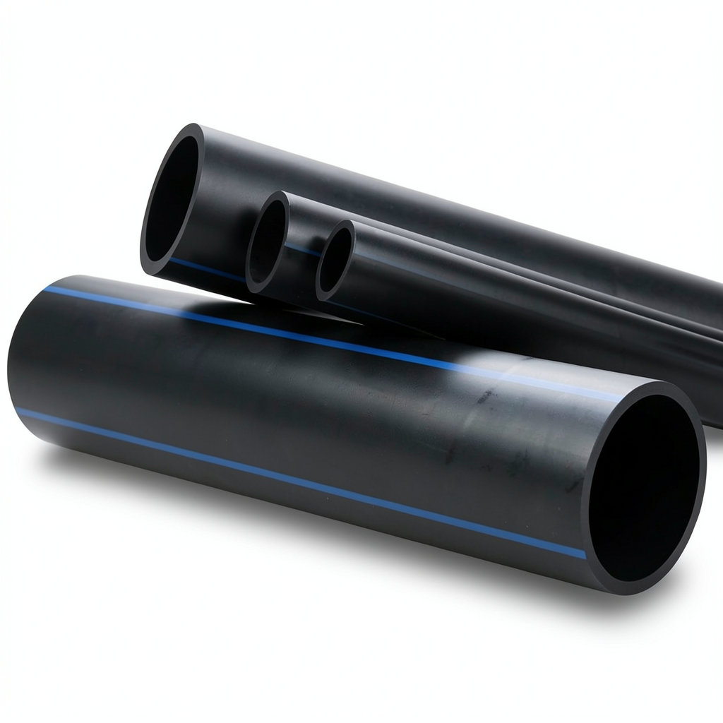 HDPE Plastic Pipe Nominal Pressure 4 Bar PE 80 OD 355 mm Thickness 13.6 mm Black