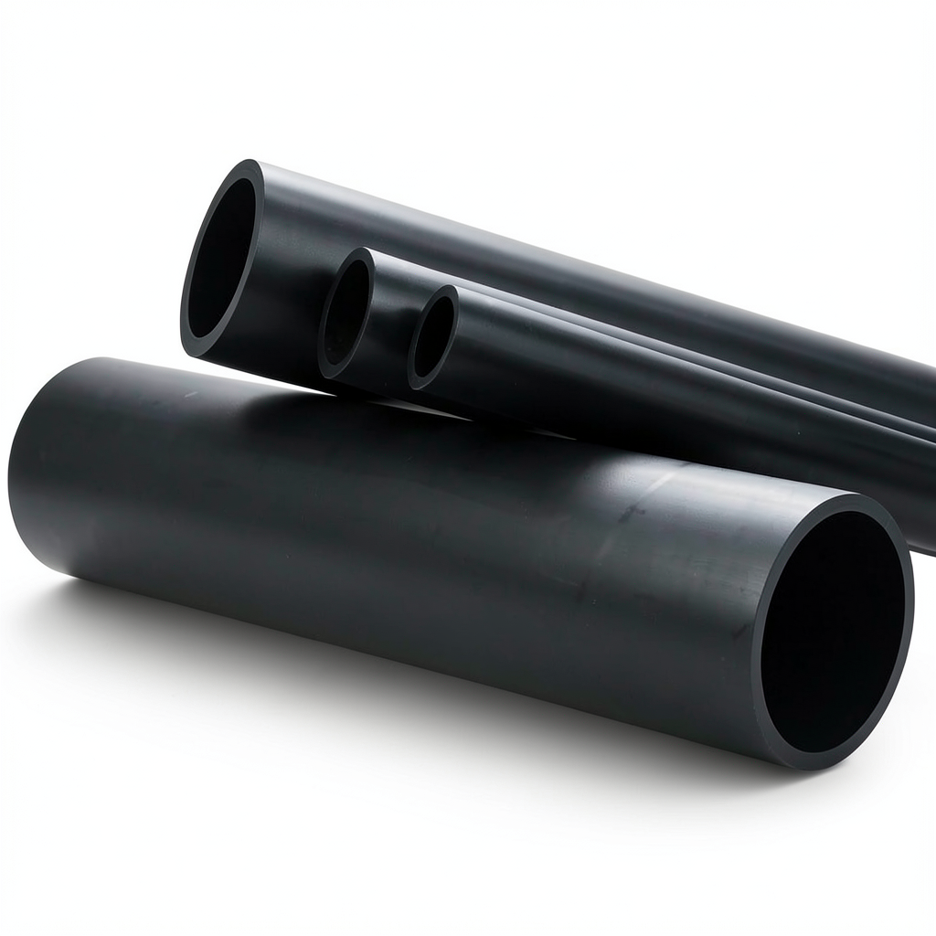 High Density Polyethylene Pipe PN 4 Bar PE 80, 180 mm OD, 6.9 mm Thickness, Black