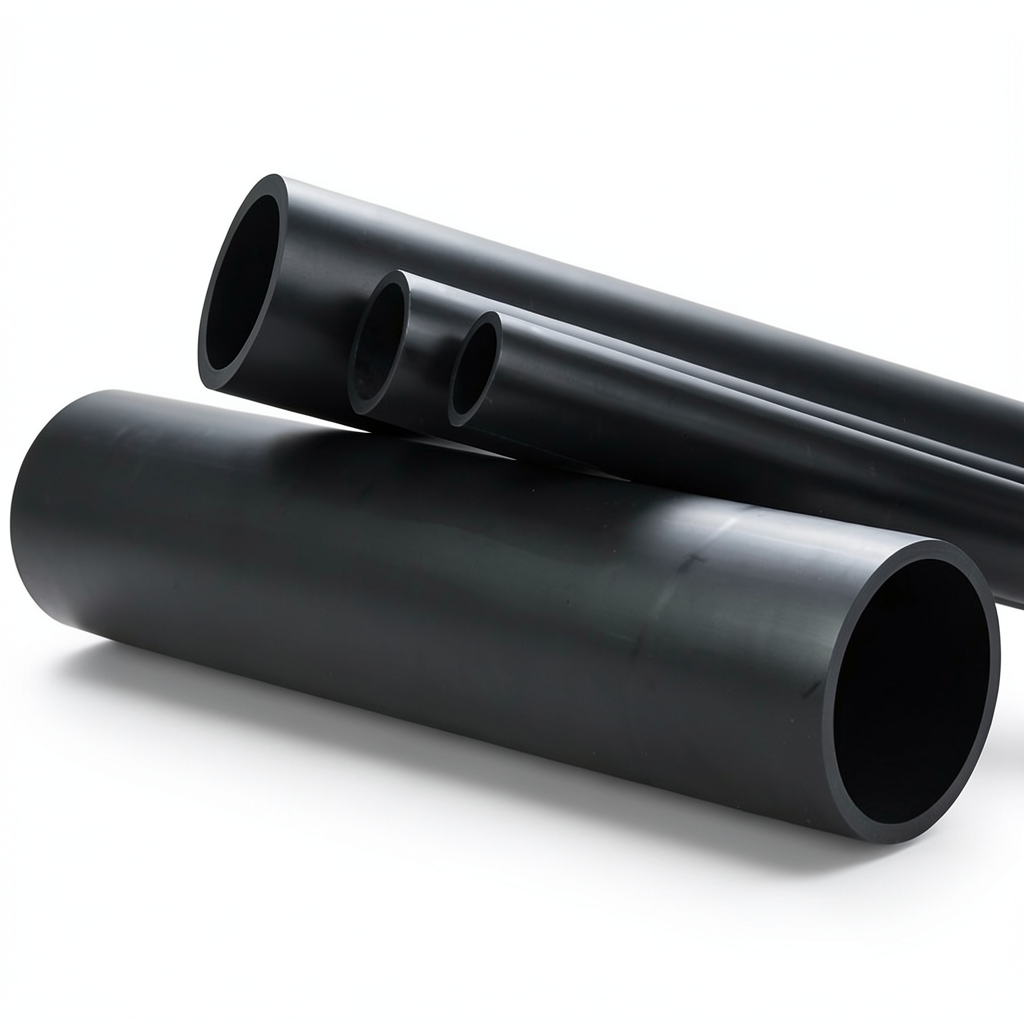 مواسير بلاستيك HDPE ضغط اسمي 4 بار PE 80 قطر خارجي 560 ملم سمك 21.4 ملم لون اسود