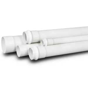 UPVC Plastic Pipe for Sewerage Systems 16 Bar Pressure 90 mm OD 6.7 mm Thickness White