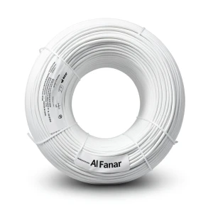 كابل نحاس THHN/THWN معزول بماده PVC 105°C مقاس 3.31 مم² قطر 3.4 مم 600 فولت طول 250 قدم لون أبيض | شركة الفنار