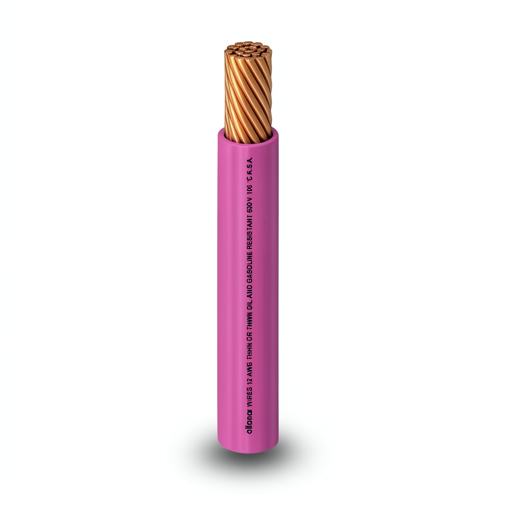 THHN/THWN Copper Cable PVC 105°C Insulation 3.31 mm² Diameter 3.4 mm 600 V 250 Feet Pink | Al Fanar