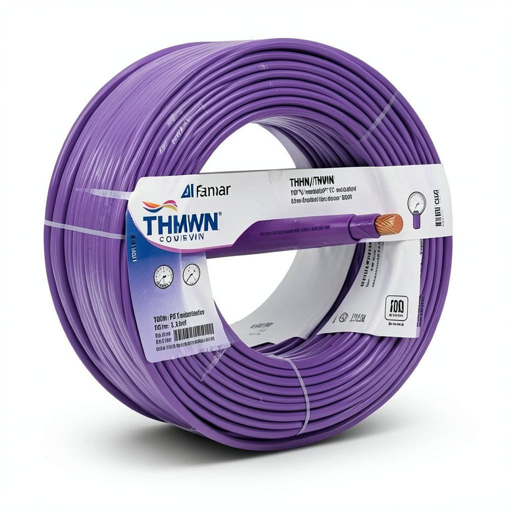 THHN/THWN Copper Cable PVC 105°C Insulation 5.26 mm² Diameter 3.9 mm 600 V 250 Ft Purple PVC 105 | Al Fanar