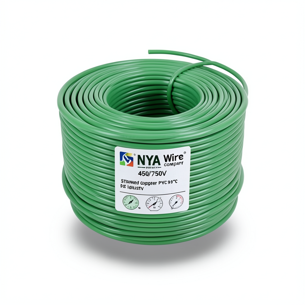 25mm NYA Wire 450/750V, Stranded Copper PVC 90°C Insulation, Green | Asharqiyah Cables Company for Industry