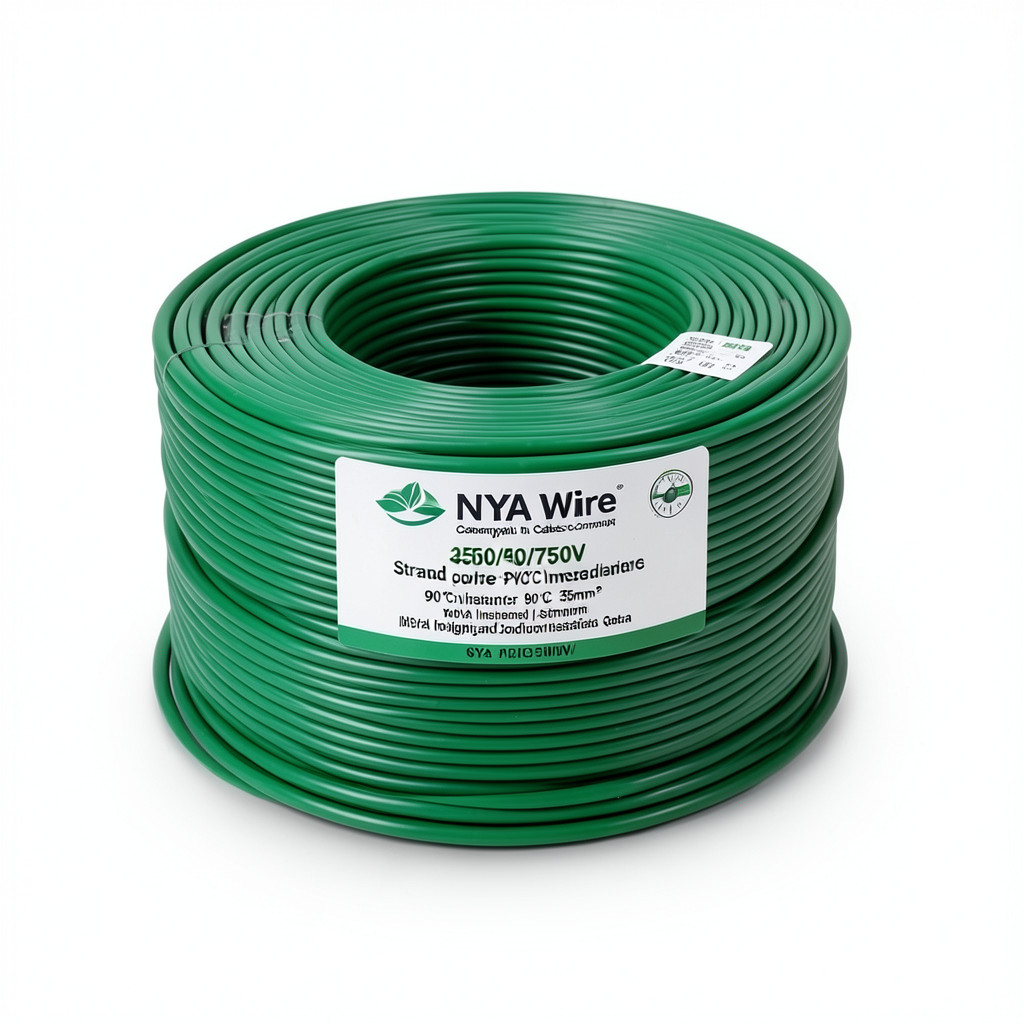 لفة سلك 35 مم NYA 450/750 فولت، نحاس مجدول عزل PVC 90°C، أخضر | شركة كابلات الشرقية للصناعة