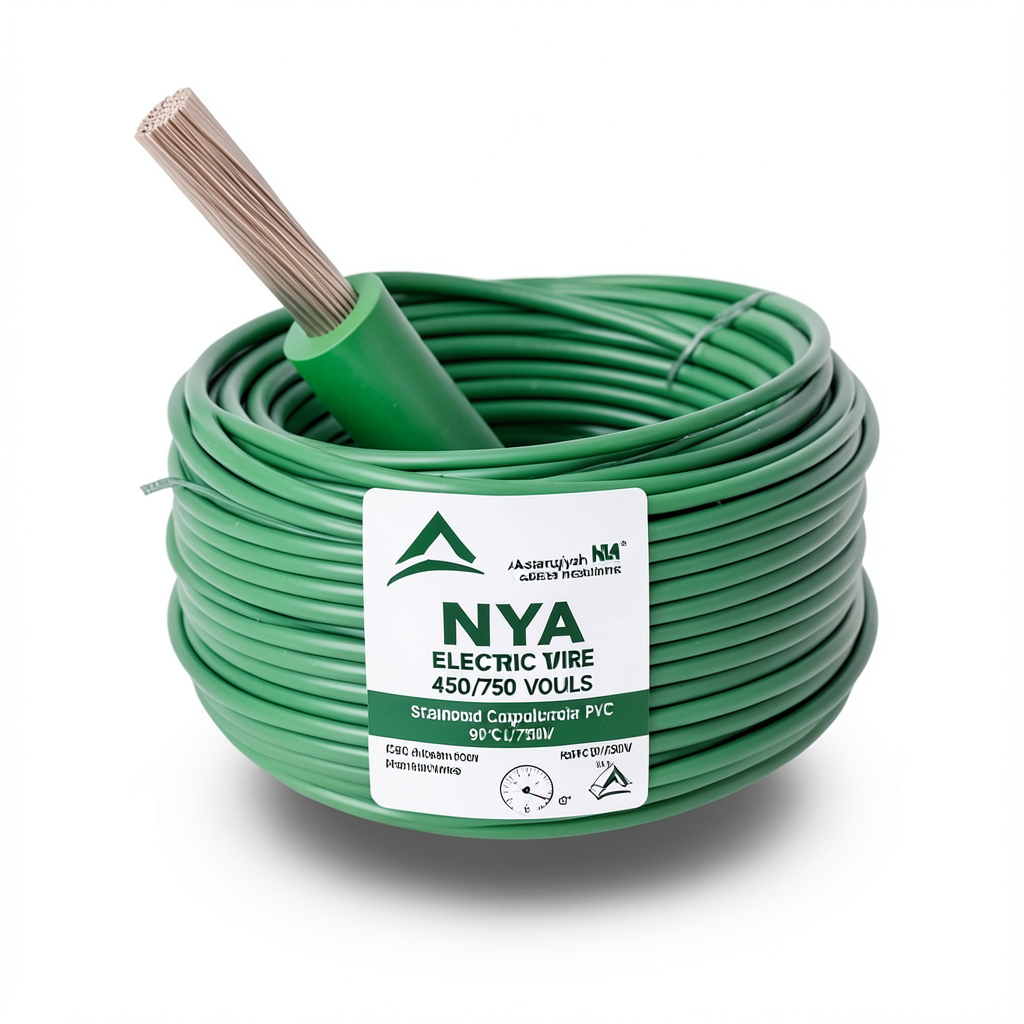 سلك كهرباء 150 مم2 NYA 450/750 فولت نحاس مجدول عزل PVC 90°C لون اخضر | شركة كابلات الشرقية للصناعة